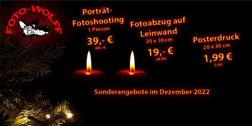 2 Adventskerzen, Sonderangebote im Dezember 2022 bei Foto Wolff in Dinslaken