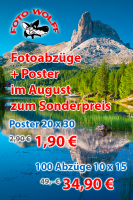 Fotoabzüge + Poster im August zum Sonderpreis!