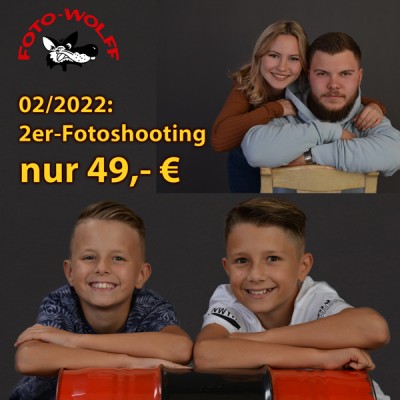 Freundschaftsfoto - Zweier-Fotoshooting im Februar 2022 bei Foto Wolff zum Sonderpreis