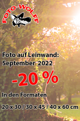 Foto auf Leinwand: September 2022 in 3 Formaten mit 20 % Rabatt