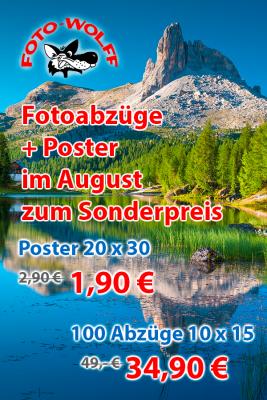 Fotoabzüge + Poster im August zum Sonderpreis!