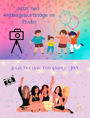 Neu bei Foto Wolff: Fotoshootings Kindergeburtstag im Fotostudio + Fotoparty / JGA