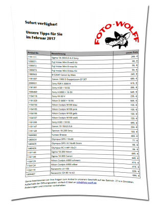 Sofort verfügbar-Preisliste Februar 2017