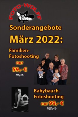 Sonderangebote März 2022 Familien-Fotoshooting Babybauch-Fotoshooting Foto Wolff Dinslaken